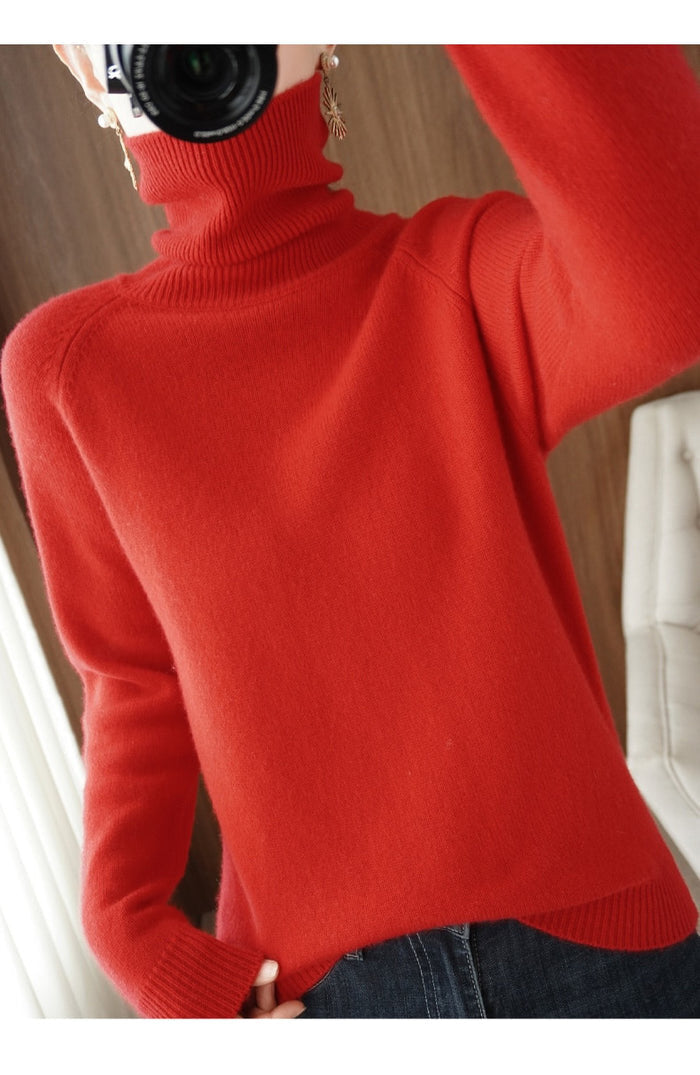 Beatrice | Ribbed Turtleneck Long Sleeve Oversized Sweater