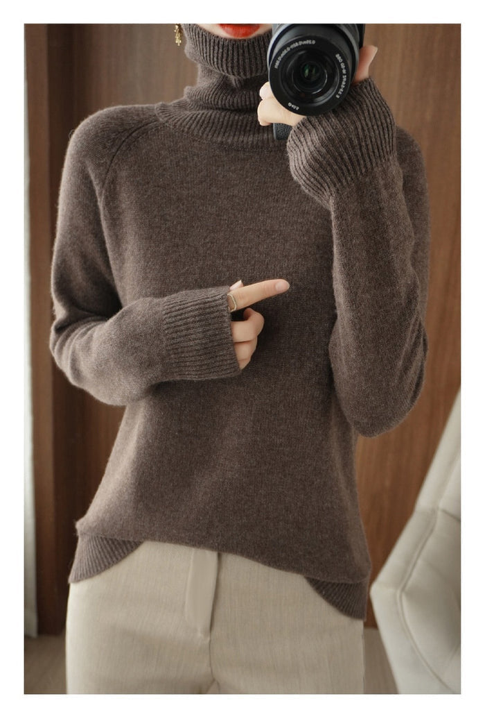 Beatrice | Ribbed Turtleneck Long Sleeve Oversized Sweater