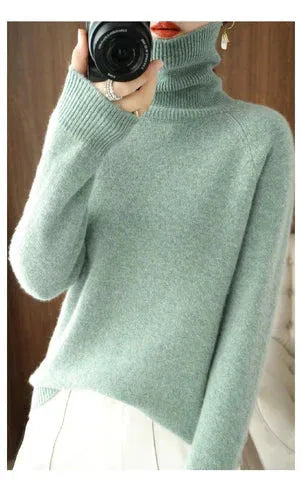 Beatrice | Ribbed Turtleneck Long Sleeve Oversized Sweater