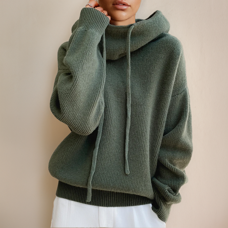 Josephine | Oversized Hooded Pocket Long Sleeve Sweater