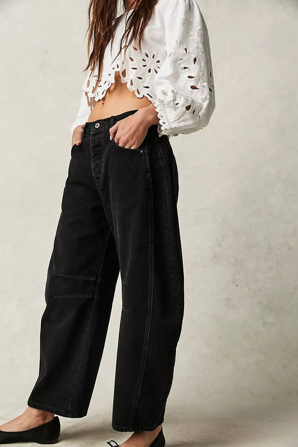 Rosamund | High-Stretch Mid-Rise Barrel Jeans