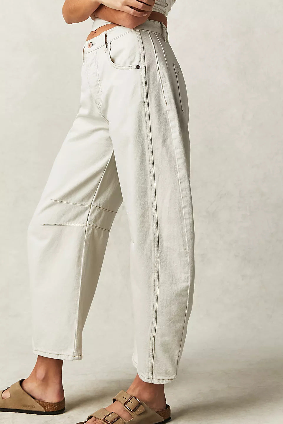 Rosamund | High-Stretch Mid-Rise Barrel Jeans