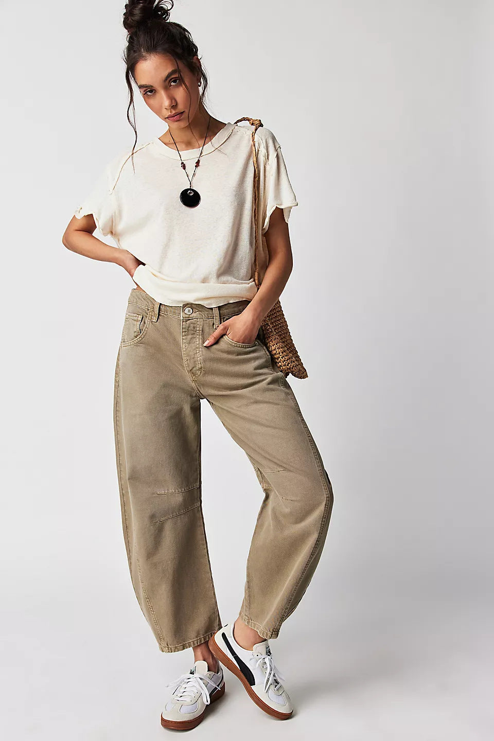 Rosamund | High-Stretch Mid-Rise Barrel Jeans