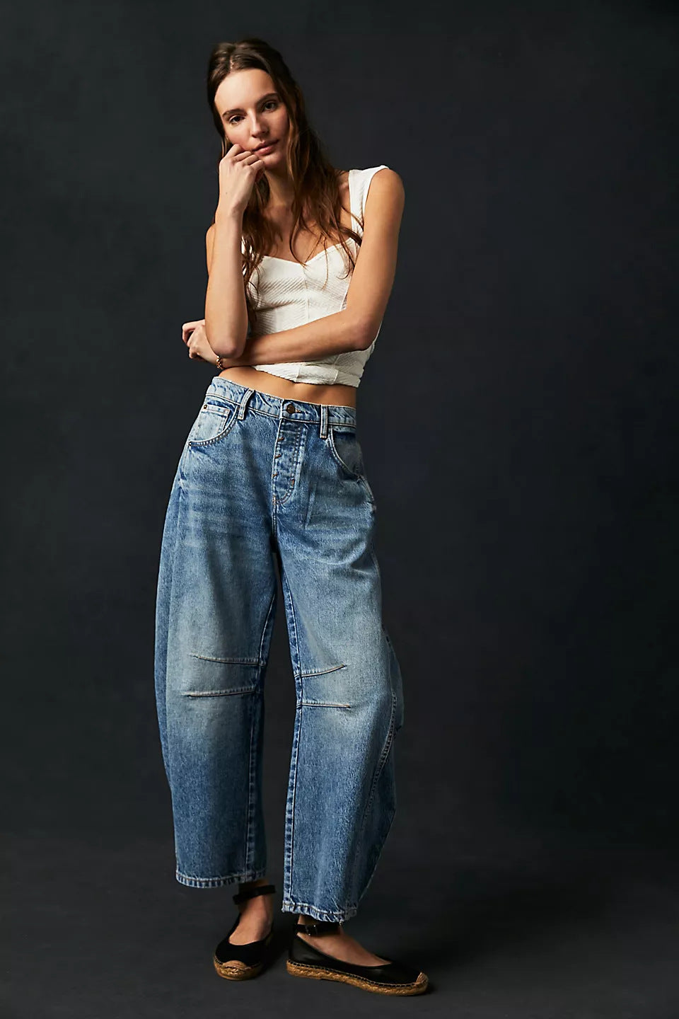 Rosamund | High-Stretch Mid-Rise Barrel Jeans