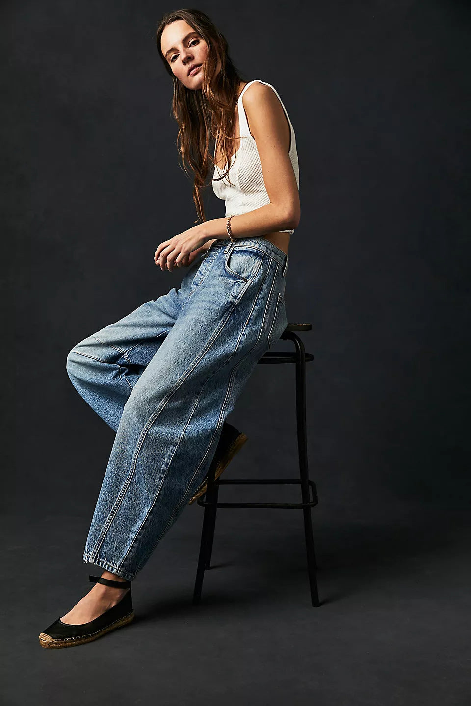 Rosamund | High-Stretch Mid-Rise Barrel Jeans