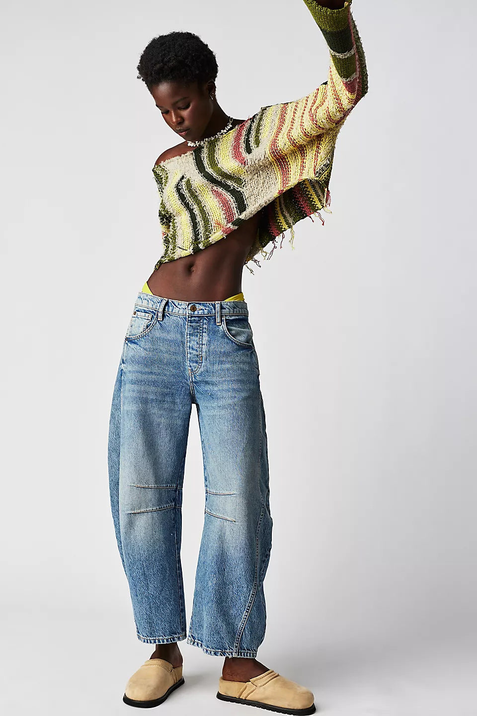 Rosamund | High-Stretch Mid-Rise Barrel Jeans