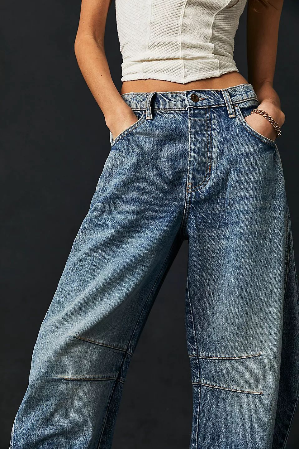 Rosamund | High-Stretch Mid-Rise Barrel Jeans