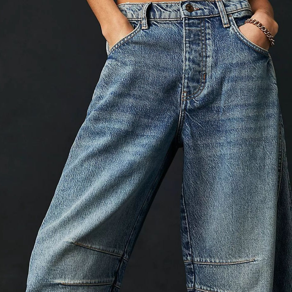Rosamund | High-Stretch Mid-Rise Barrel Jeans