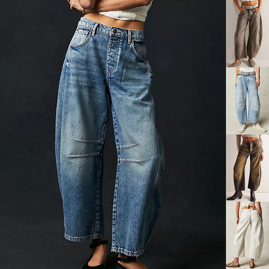 Rosamund | High-Stretch Mid-Rise Barrel Jeans