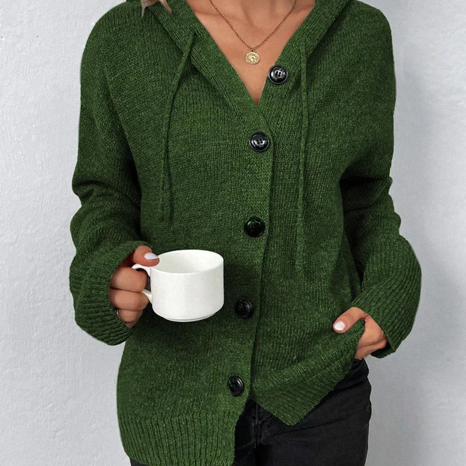 Chandra | Snug Cardigan Sweater Hoodie with Drawstring