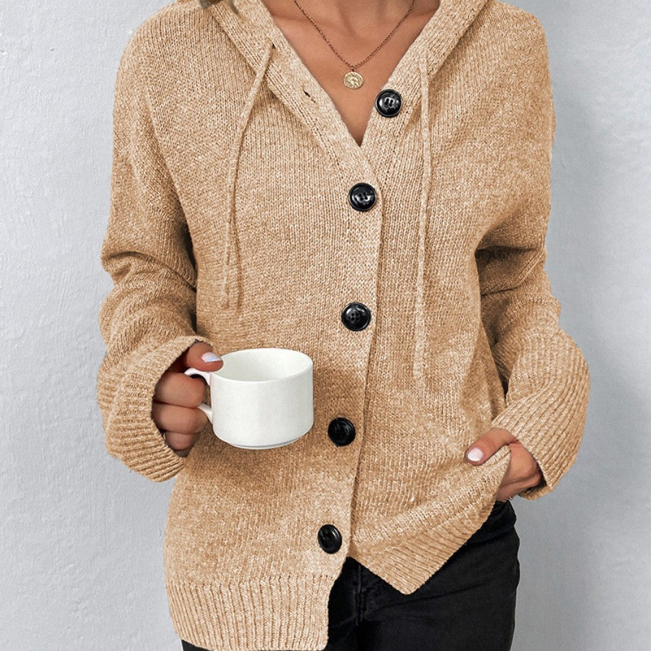 Chandra | Snug Cardigan Sweater Hoodie with Drawstring