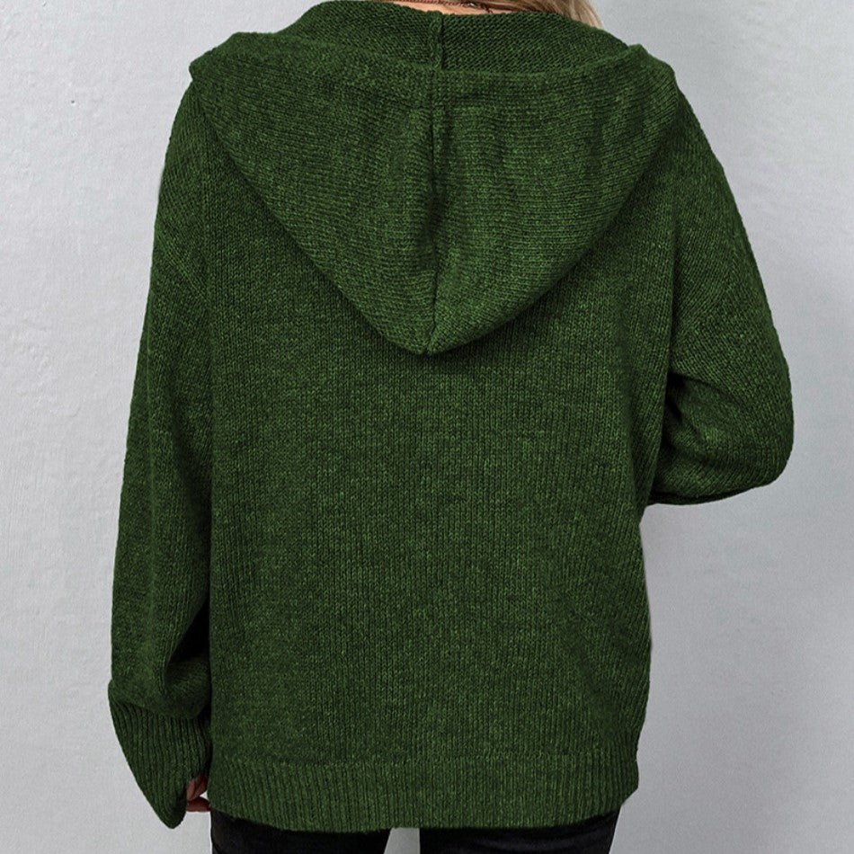 Chandra | Snug Cardigan Sweater Hoodie with Drawstring