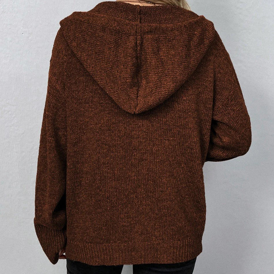 Chandra | Snug Cardigan Sweater Hoodie with Drawstring