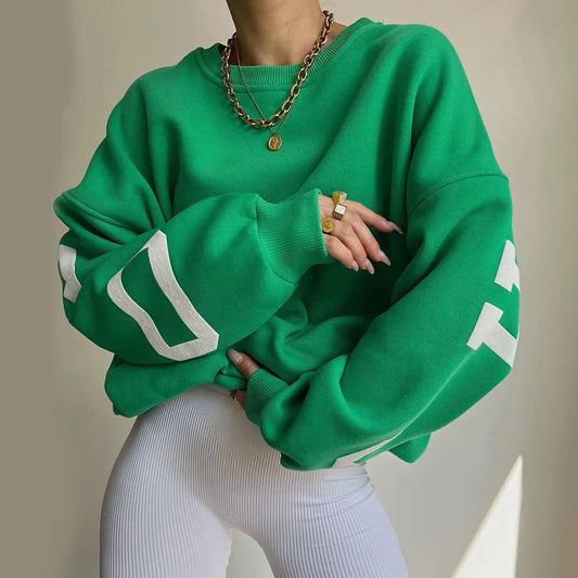 Malorie | Modern Oversized Sweater with Sleeve Prints