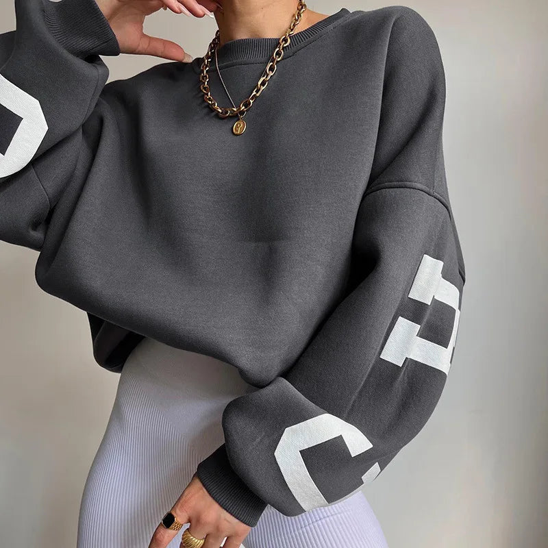 Malorie | Modern Oversized Sweater with Sleeve Prints