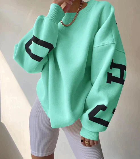 Malorie | Modern Oversized Sweater with Sleeve Prints