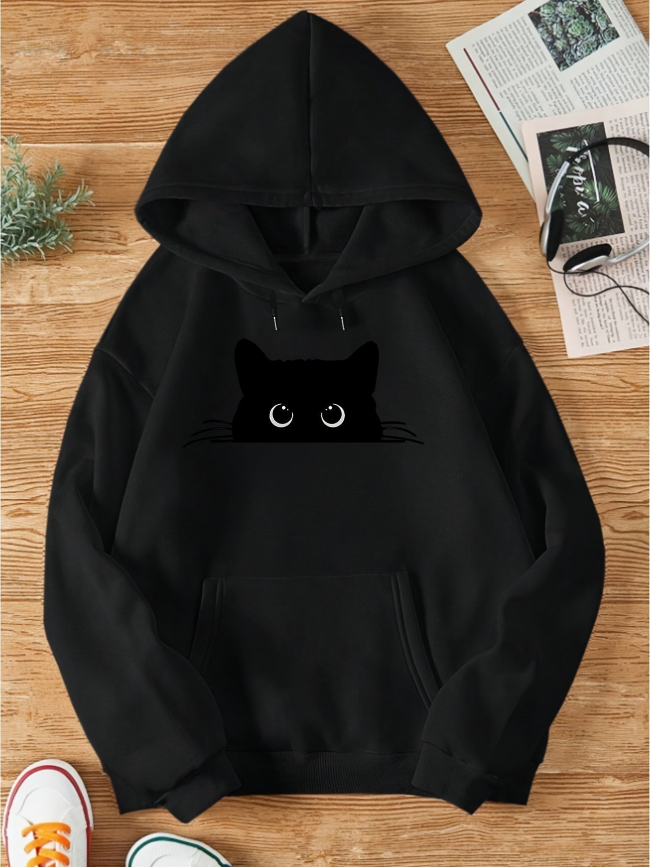 Alaia | Snug Cat Print Hoodie