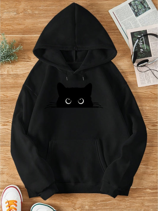Alaia | Snug Cat Print Hoodie