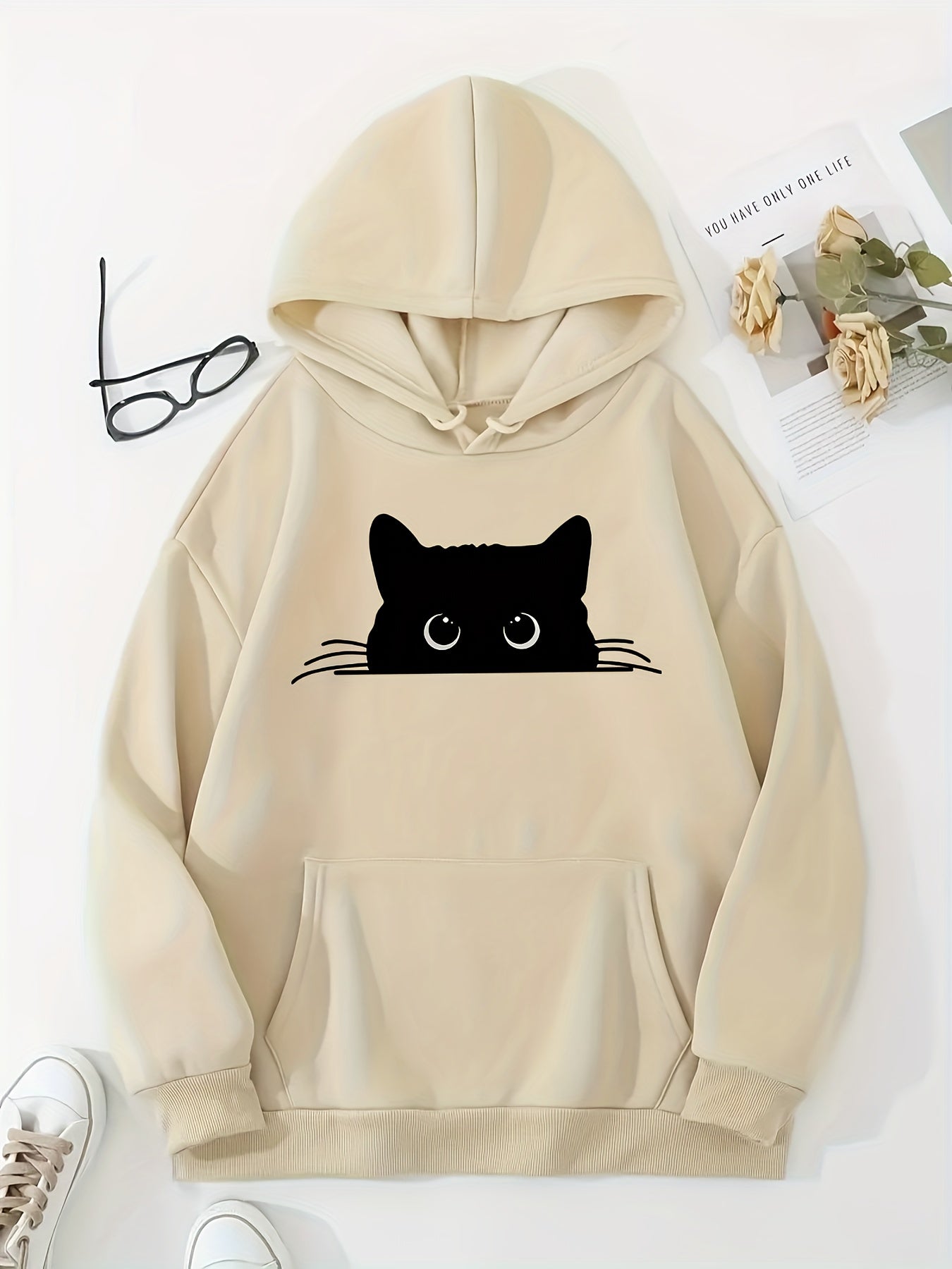 Alaia | Snug Cat Print Hoodie