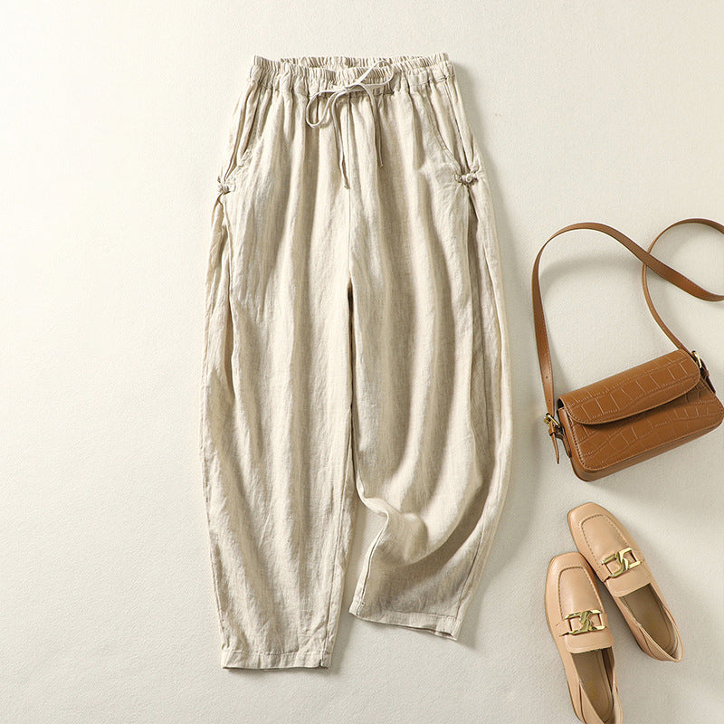 Jessalyn | Tapered Pants with Side Buttons