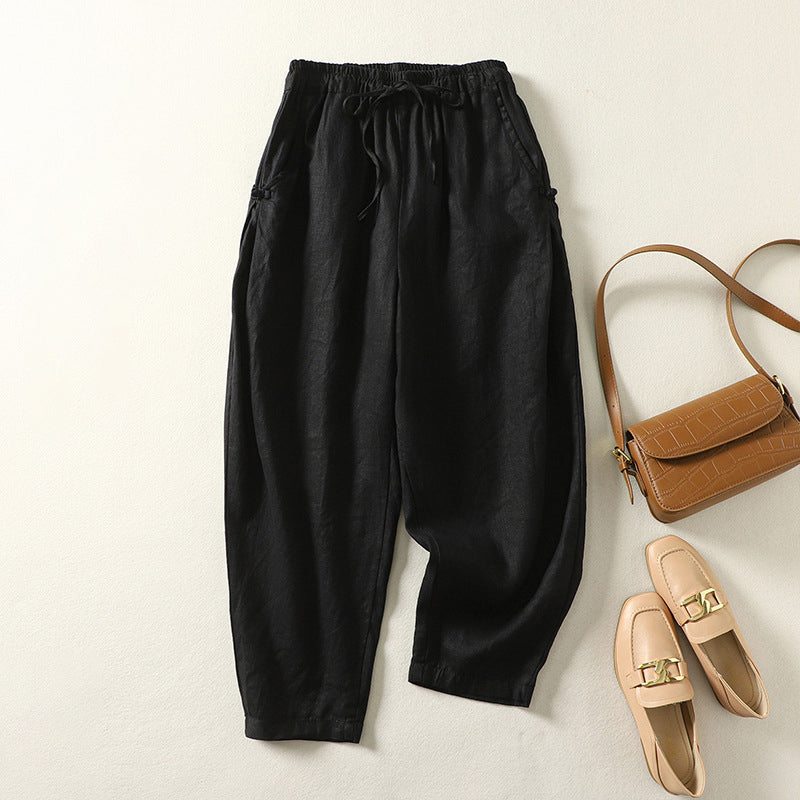 Jessalyn | Tapered Pants with Side Buttons
