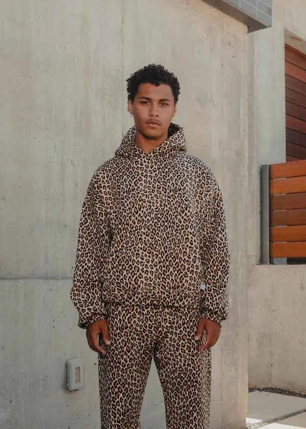 Cinnamon | Leopard Print Unisex Hoodie Cozy Streetwear For Men Women