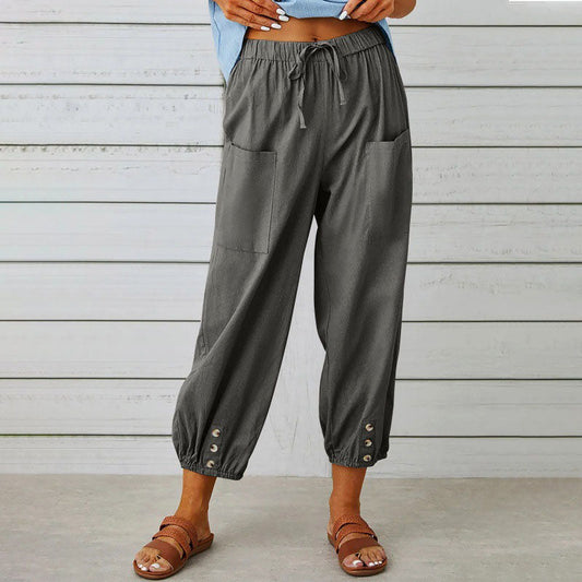 Lyra | Relaxed Cropped Pants with Pocket Detail