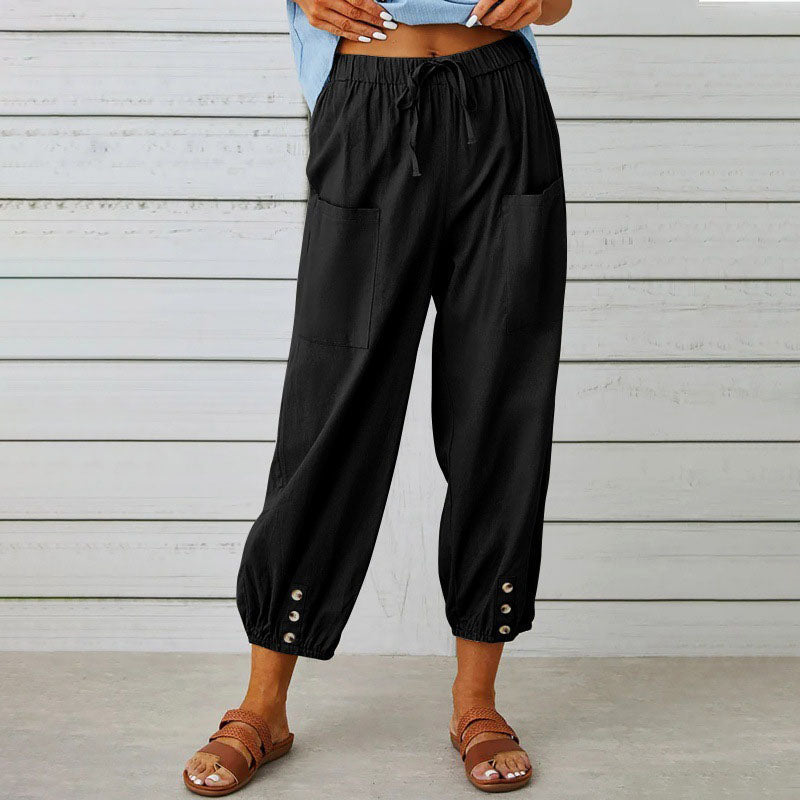 Lyra | Relaxed Cropped Pants with Pocket Detail