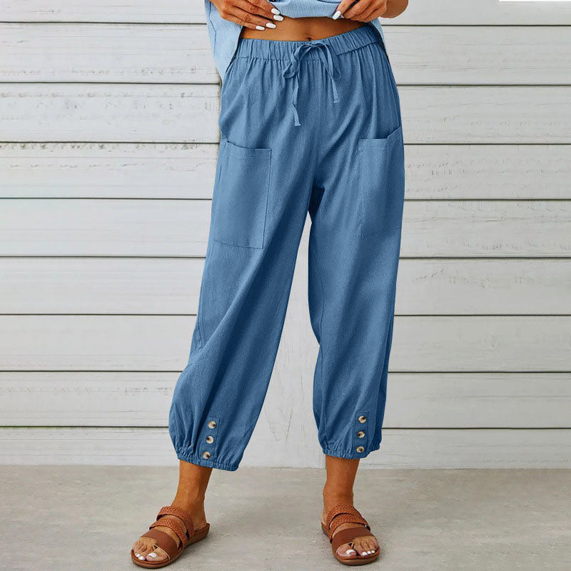 Lyra | Relaxed Cropped Pants with Pocket Detail