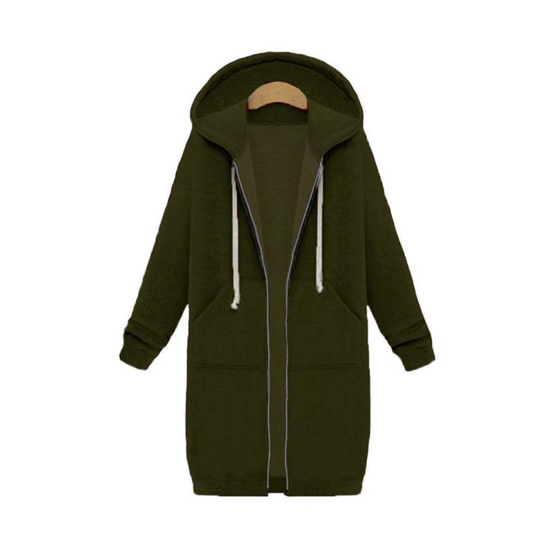 Niamh | Snug Soft Fabric Long Zip Up Drawstring Hoodie