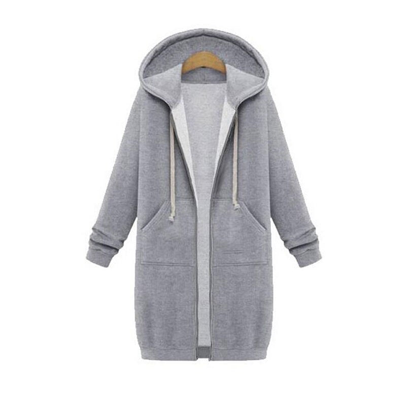Niamh | Snug Soft Fabric Long Zip Up Drawstring Hoodie
