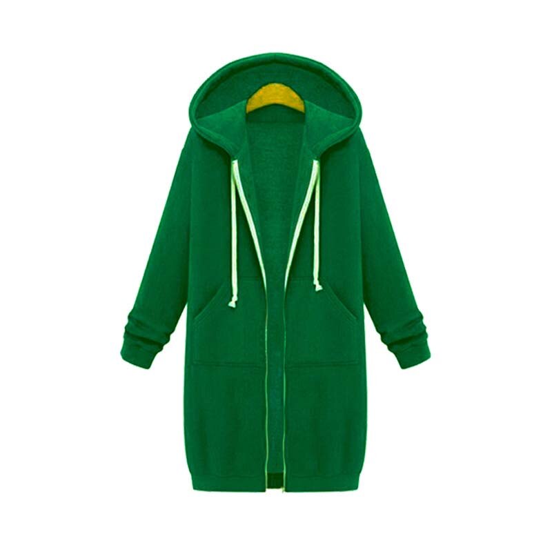 Niamh | Snug Soft Fabric Long Zip Up Drawstring Hoodie
