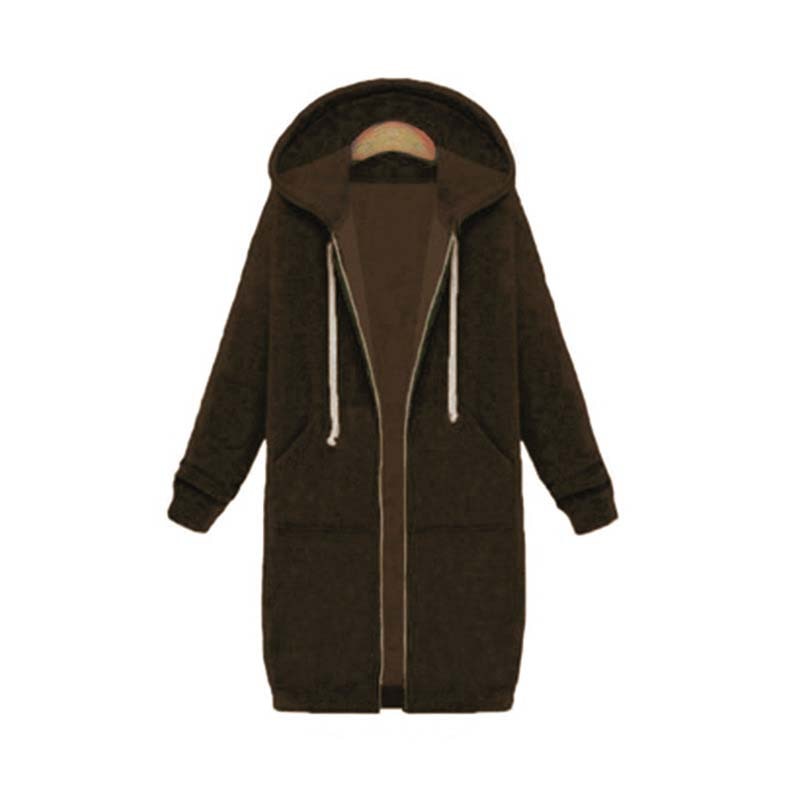Niamh | Snug Soft Fabric Long Zip Up Drawstring Hoodie