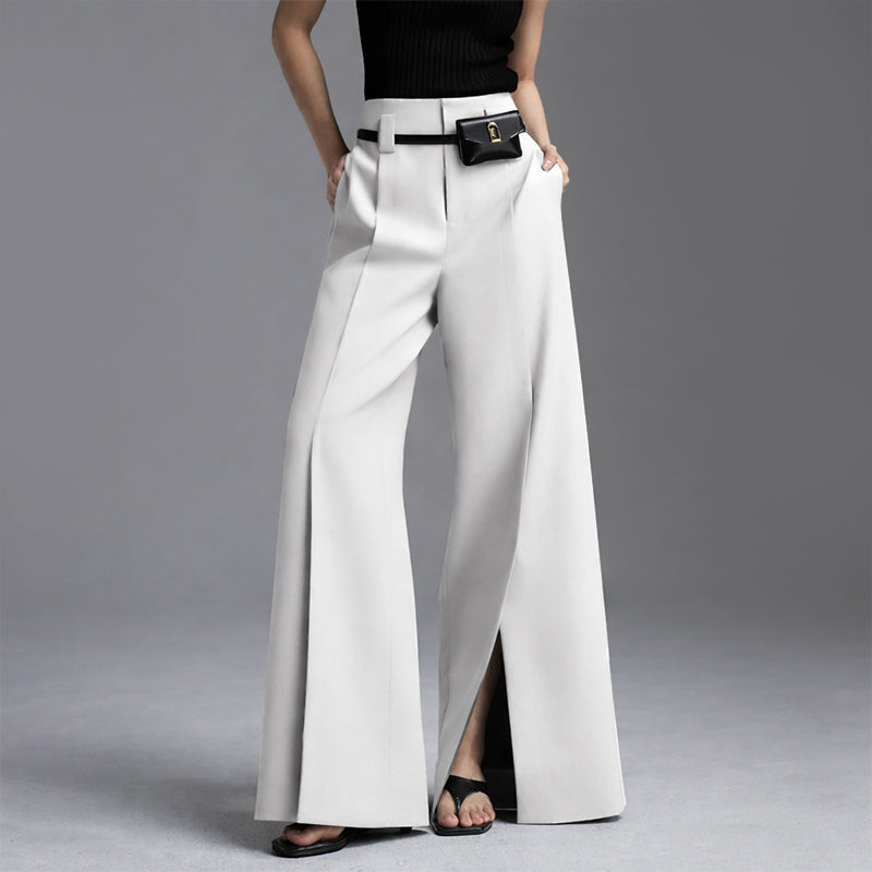 Addison | Tailored Wide Leg Pants with Front Slit