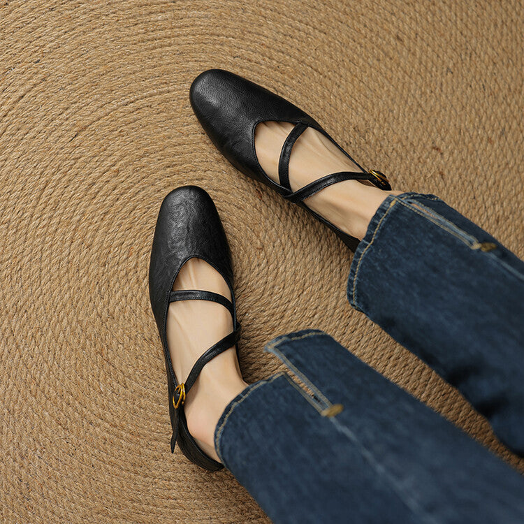 Bellefleur | Closed Toe Buckle Strap Mary Jane Flats