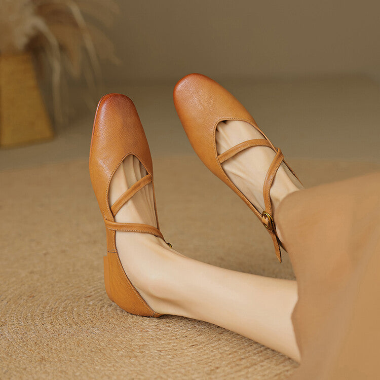 Bellefleur | Closed Toe Buckle Strap Mary Jane Flats
