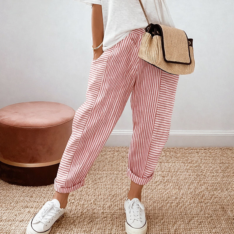 Meara | Relaxed Fit Striped Casual Pants