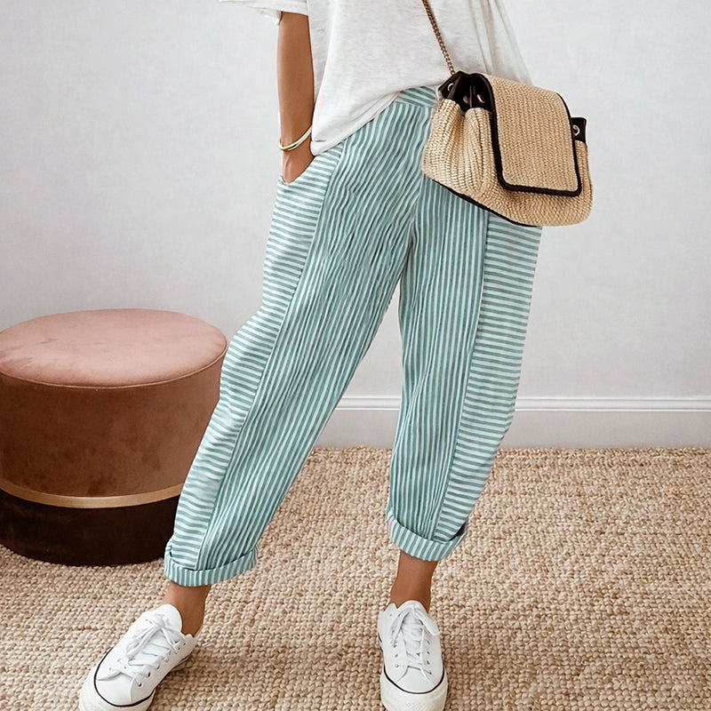 Meara | Relaxed Fit Striped Casual Pants