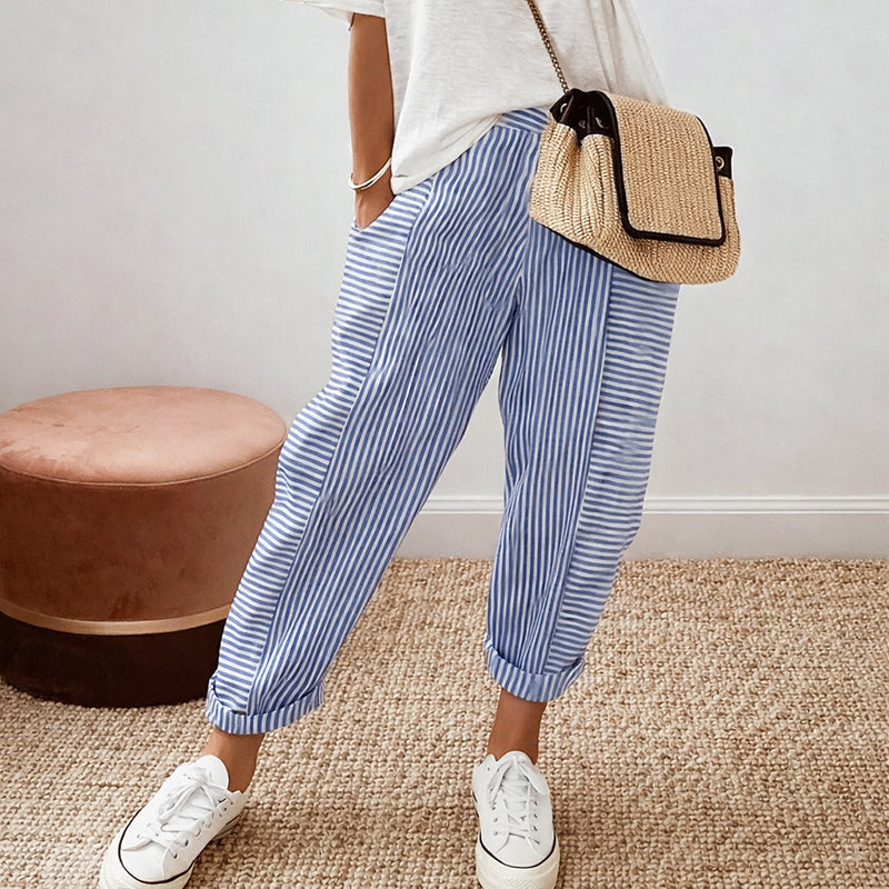 Meara | Relaxed Fit Striped Casual Pants