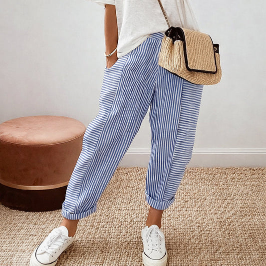 Meara | Relaxed Fit Striped Casual Pants