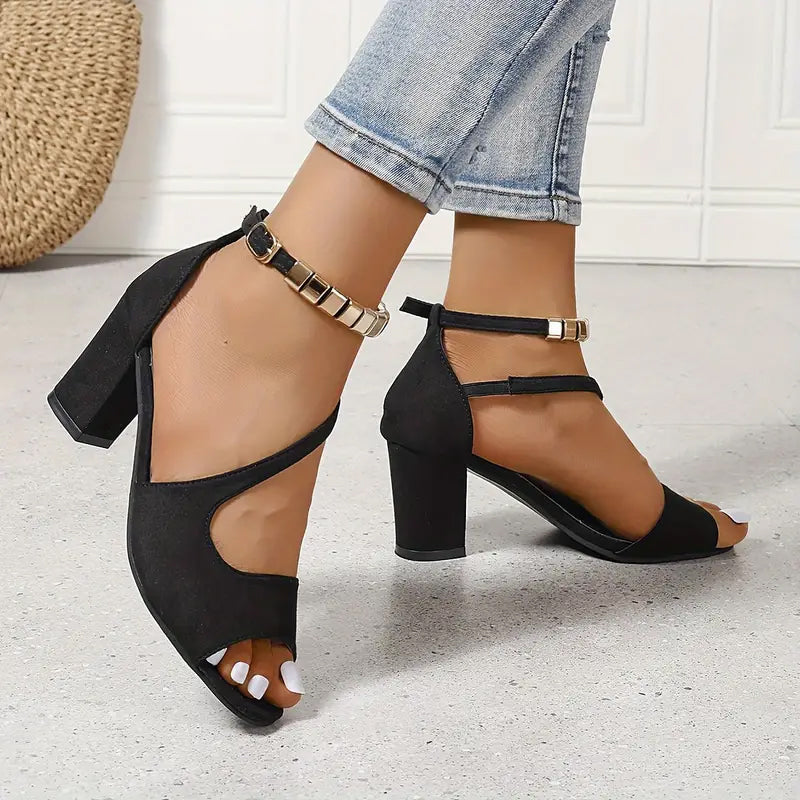 Micaela | Block Heel Sandals with Ankle Strap