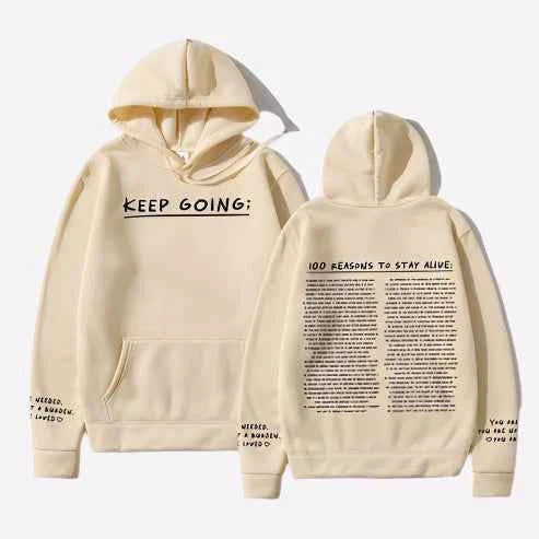 Emberly | Motivational Hoodie 100 Reasons To Stay Positive Today