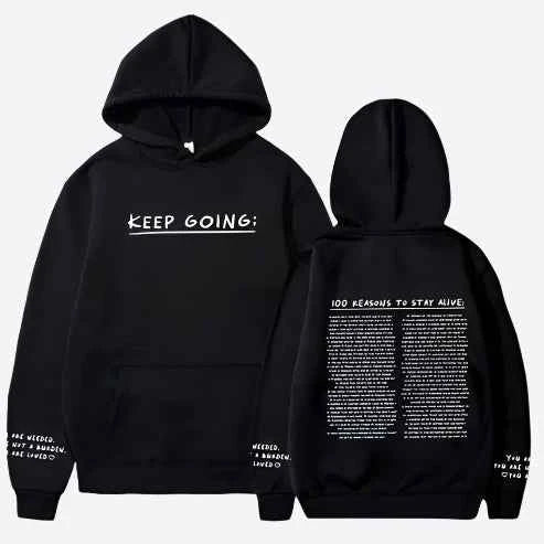 Emberly | Motivational Hoodie 100 Reasons To Stay Positive Today