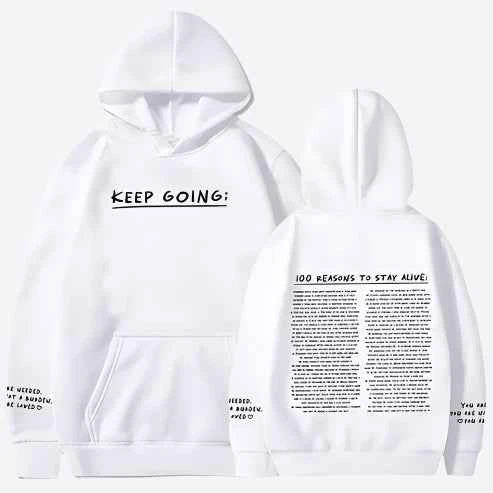 Emberly | Motivational Hoodie 100 Reasons To Stay Positive Today