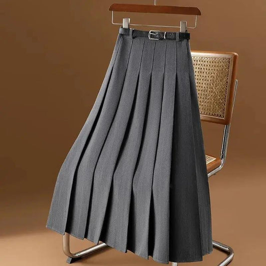 Astrid | Pleated Black Midi Skirt