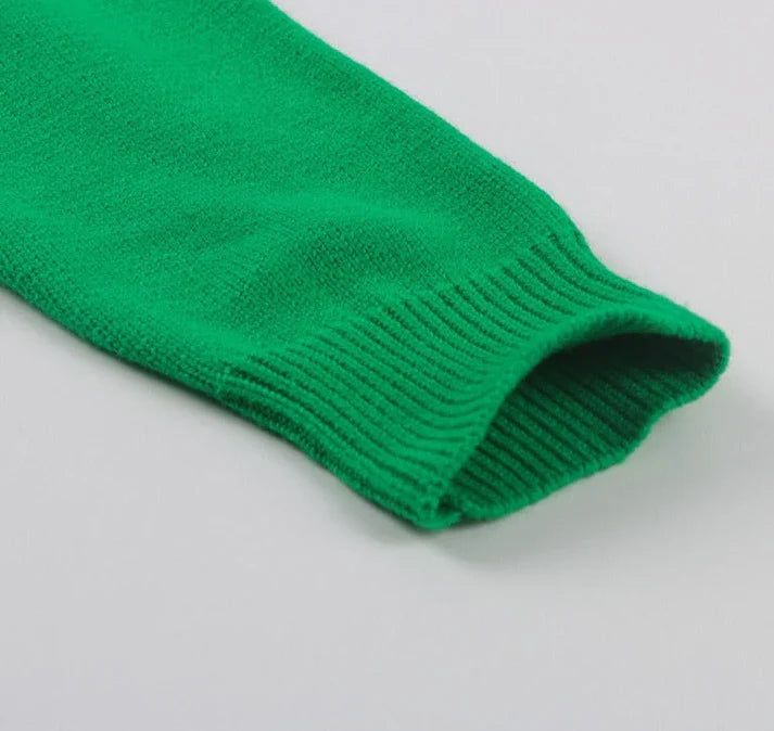 Emeline | Vibrant Green Oversized Polyester Sweater