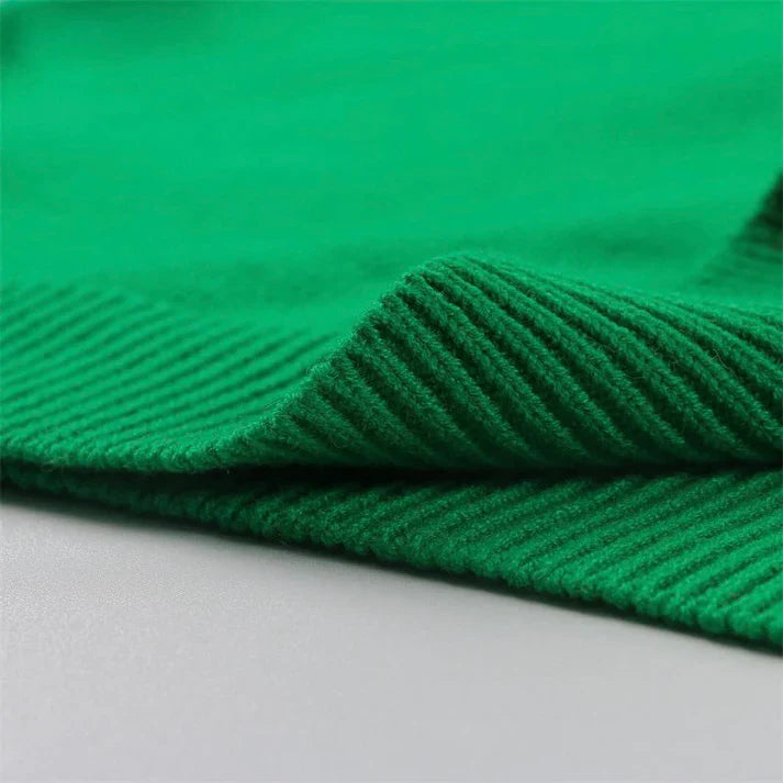 Emeline | Vibrant Green Oversized Polyester Sweater