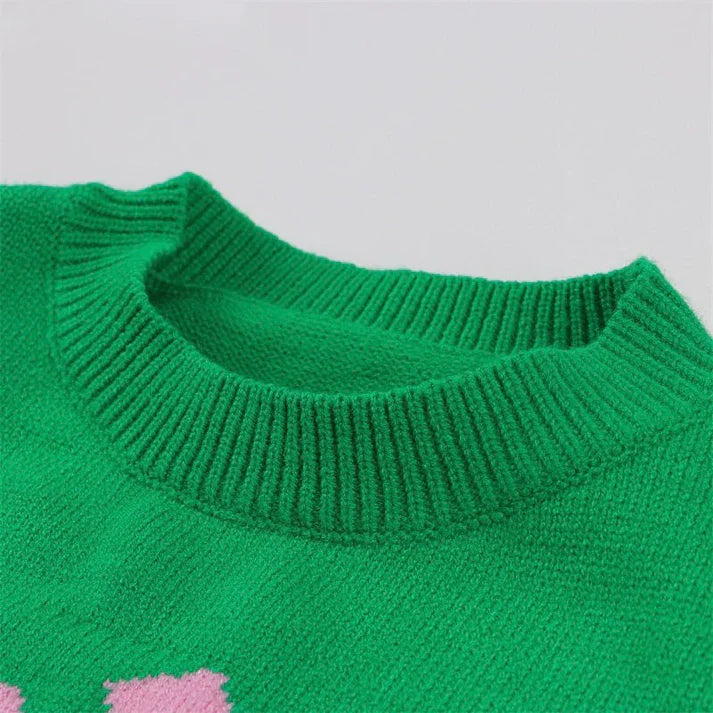 Emeline | Vibrant Green Oversized Polyester Sweater