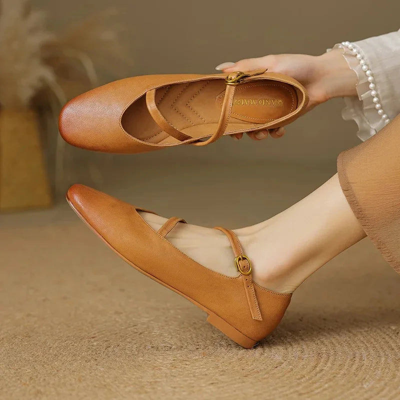 Bellefleur | Closed Toe Buckle Strap Mary Jane Flats