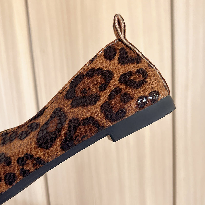 Raina | Pointed Toe Leopard Flats